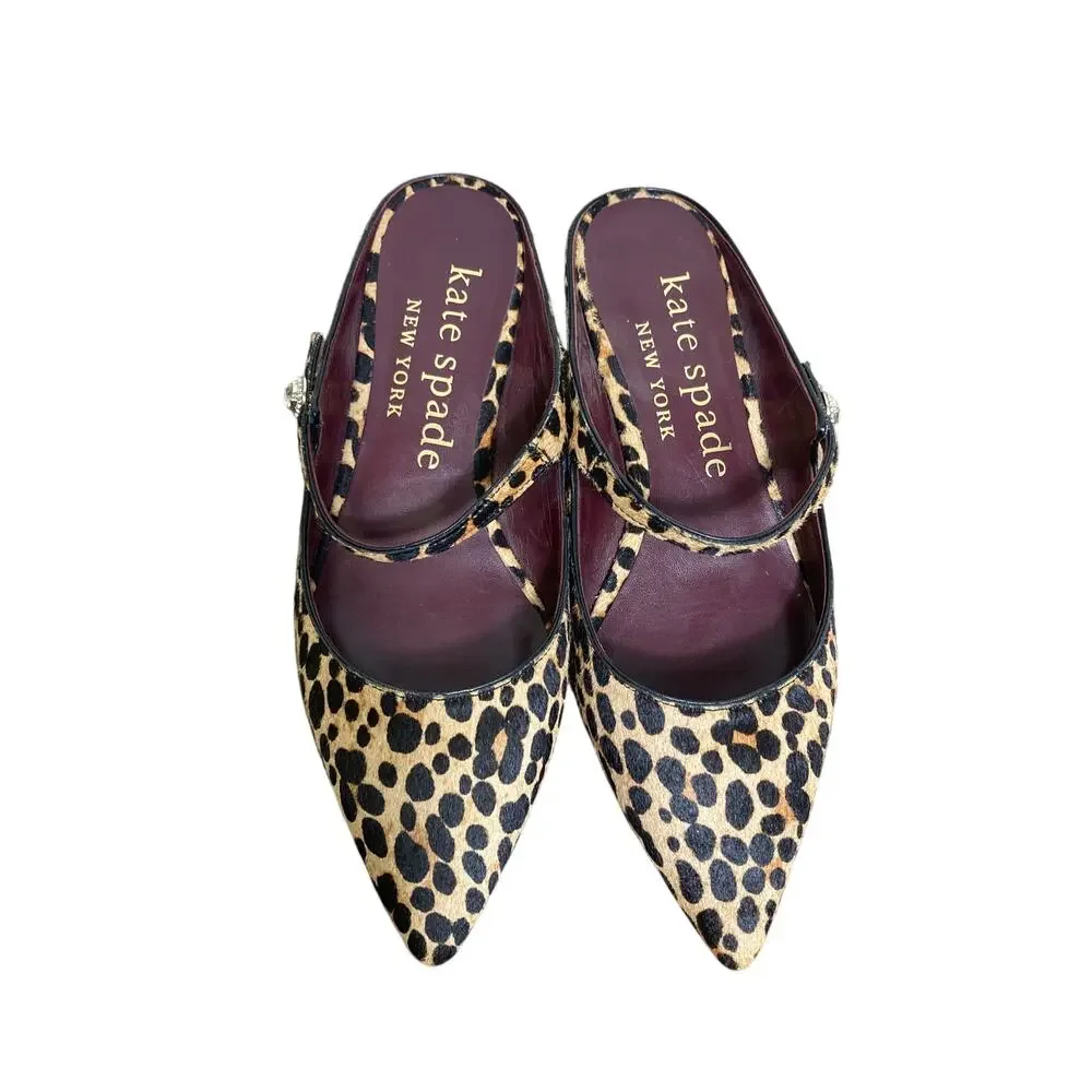 Kate Spade Cheetah Print Animal Fur Flat sz 8 - Picture 1 of 3